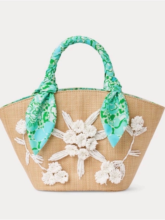 Lilly Pulitzer Straw Tote and 3 Scarves (one matching!) main image 5